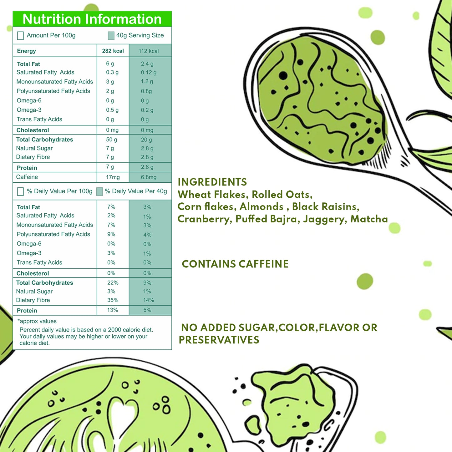 UNIFIT Muesli Cereal for Breakfast | Matcha Powder 500g