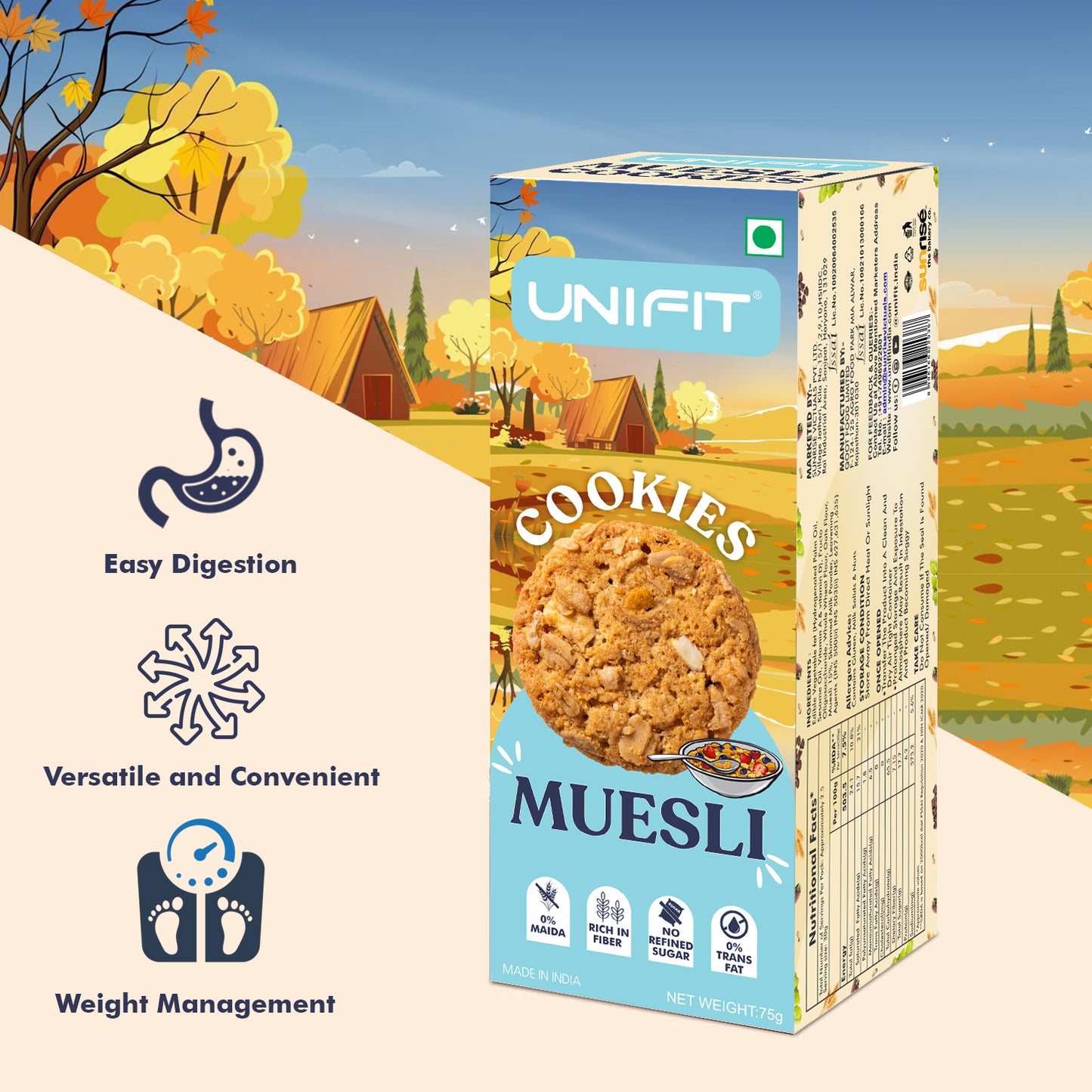 UNIFIT Muesli Cookies 75g