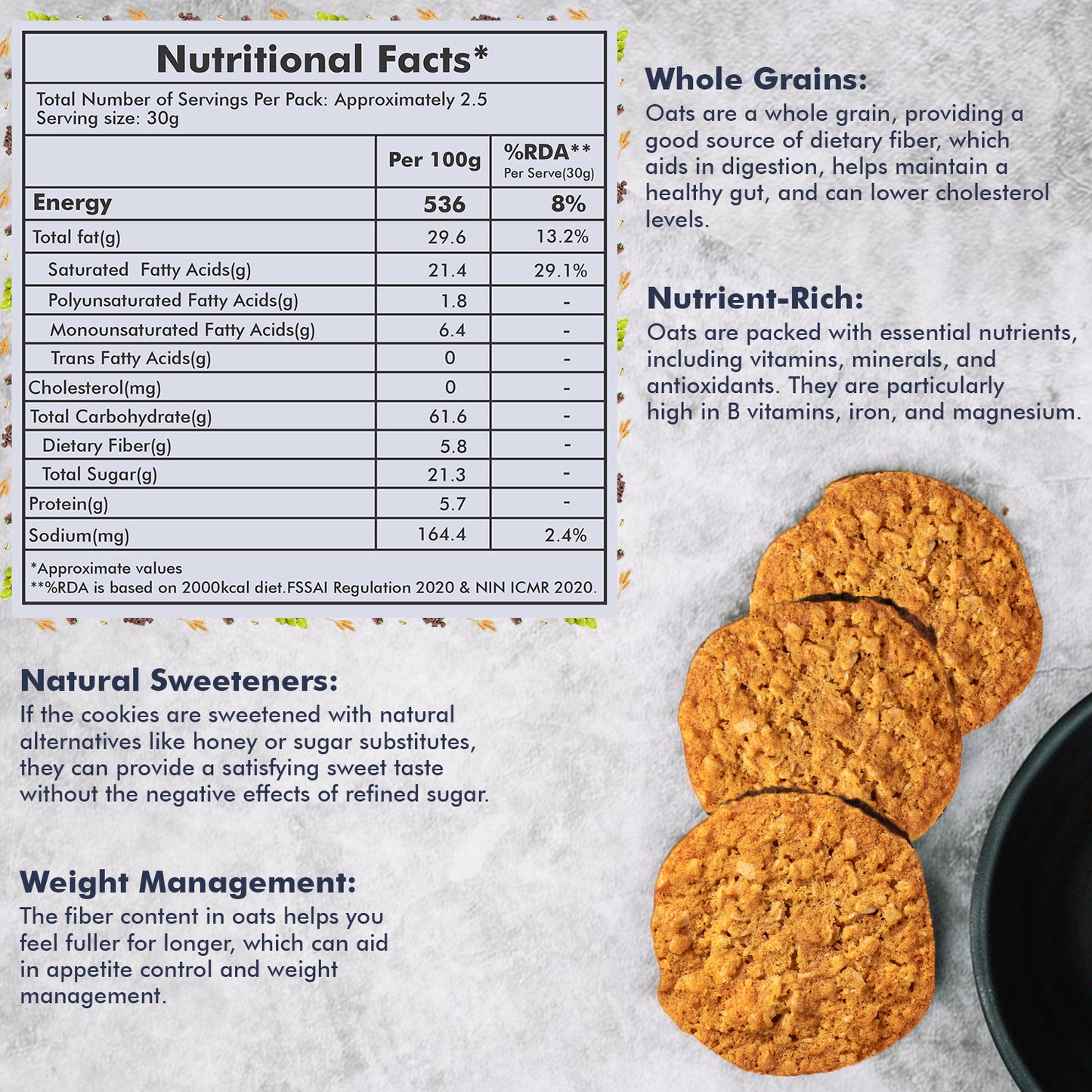 UNIFIT Honey Oats Cookies 75g