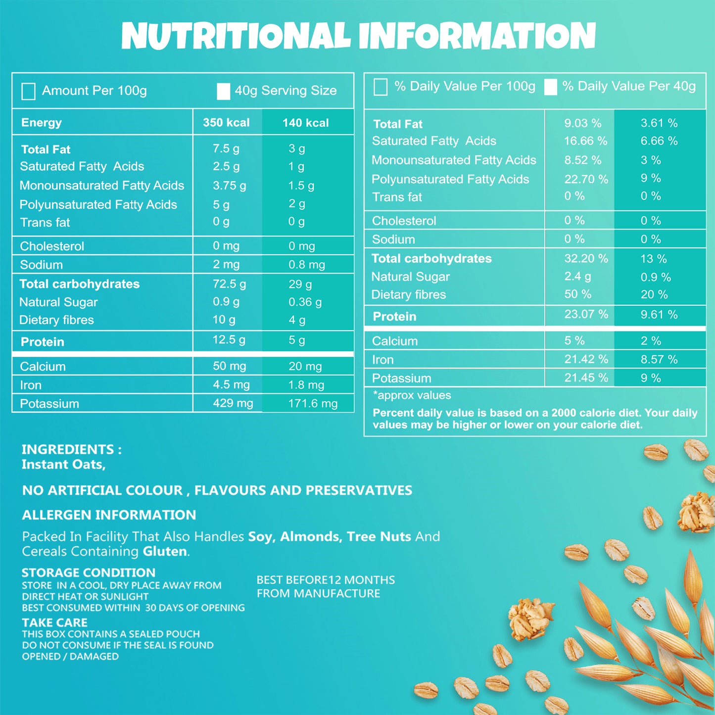 UNIFIT Instant Oats 400g