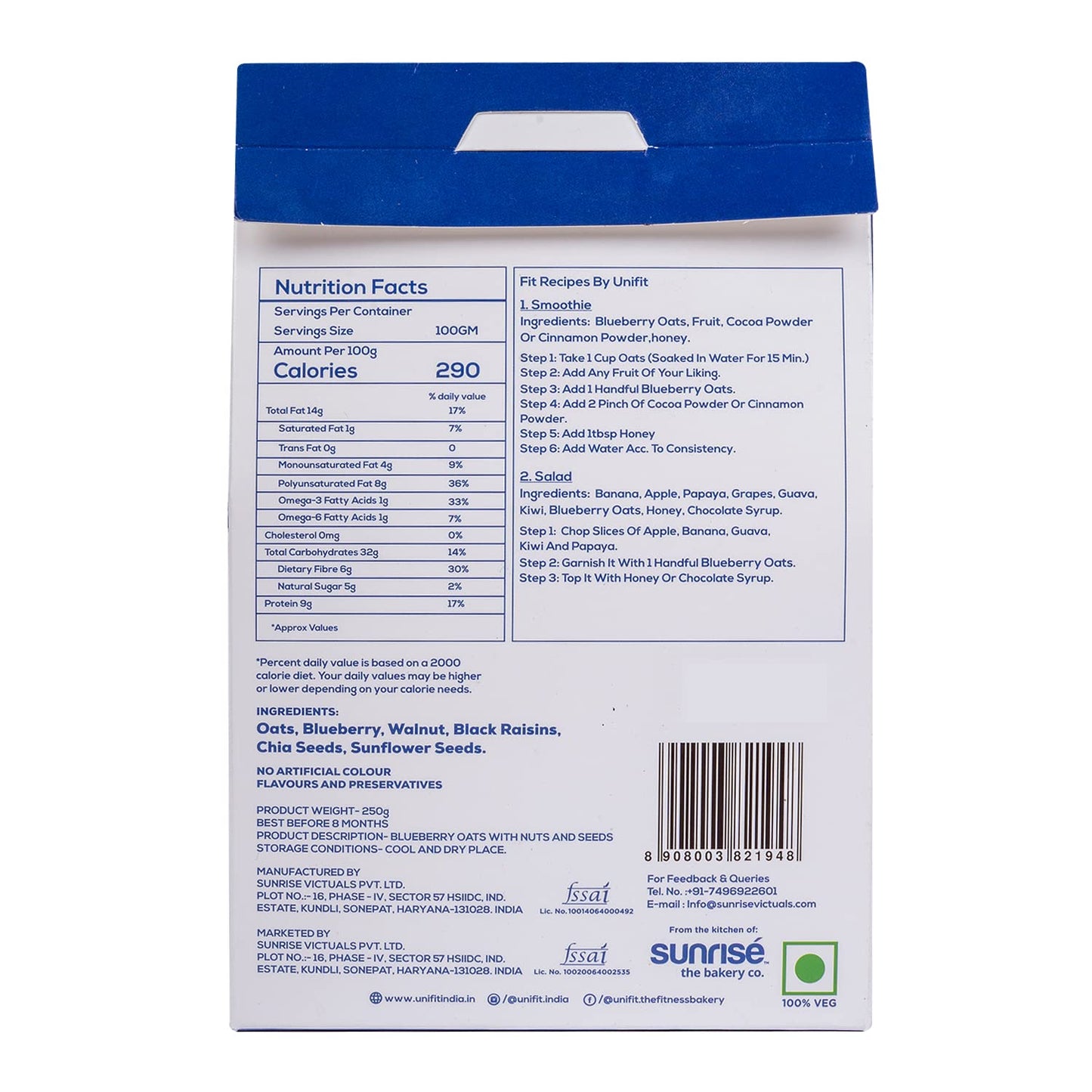 UNIFIT Blueberry Oats