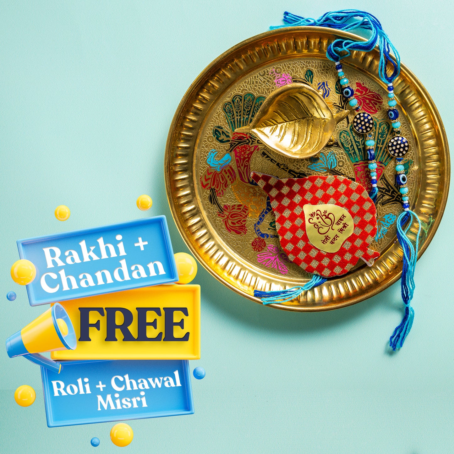 Free Rakhi, Roli, Chandan & Chawal