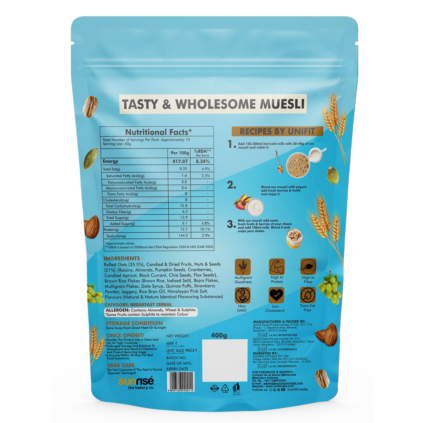 Fruits Nuts & Seeds Muesli 400g
