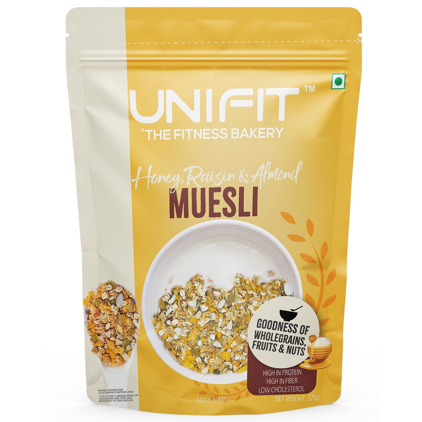 UNIFIT Muesli with Honey, Raisins & Almonds 375g