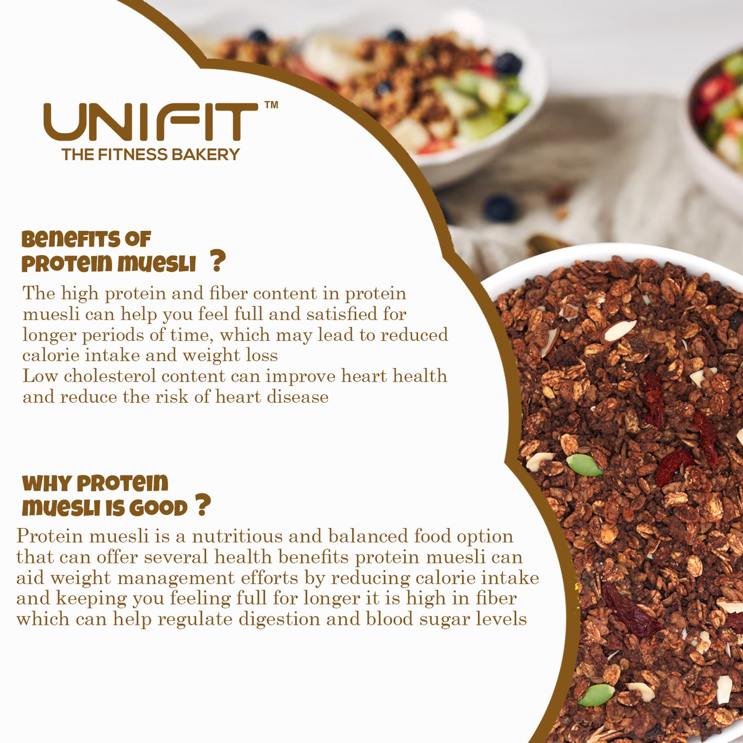 UNIFIT Protein Muesli with Chocolate and Cranberry