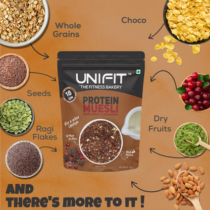 UNIFIT Protein Muesli with Chocolate and Cranberry 375g