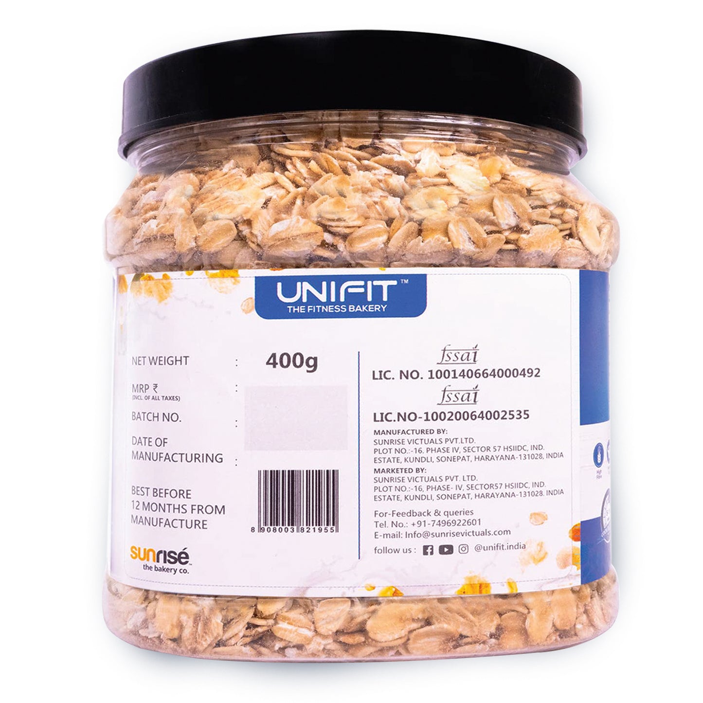 UNIFIT Rolled Oats 400g