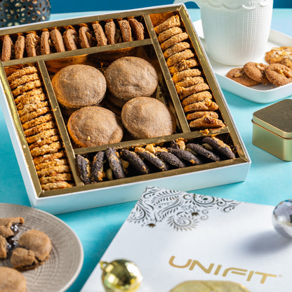 Nutri Cookies Luxe Box With Free Rakhi, Roli, Chandan & Chawal