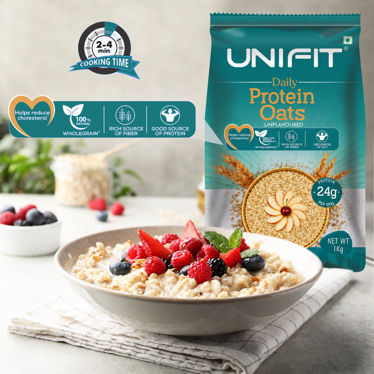 Daily Unflavoured Protein Oats - 1 Kg