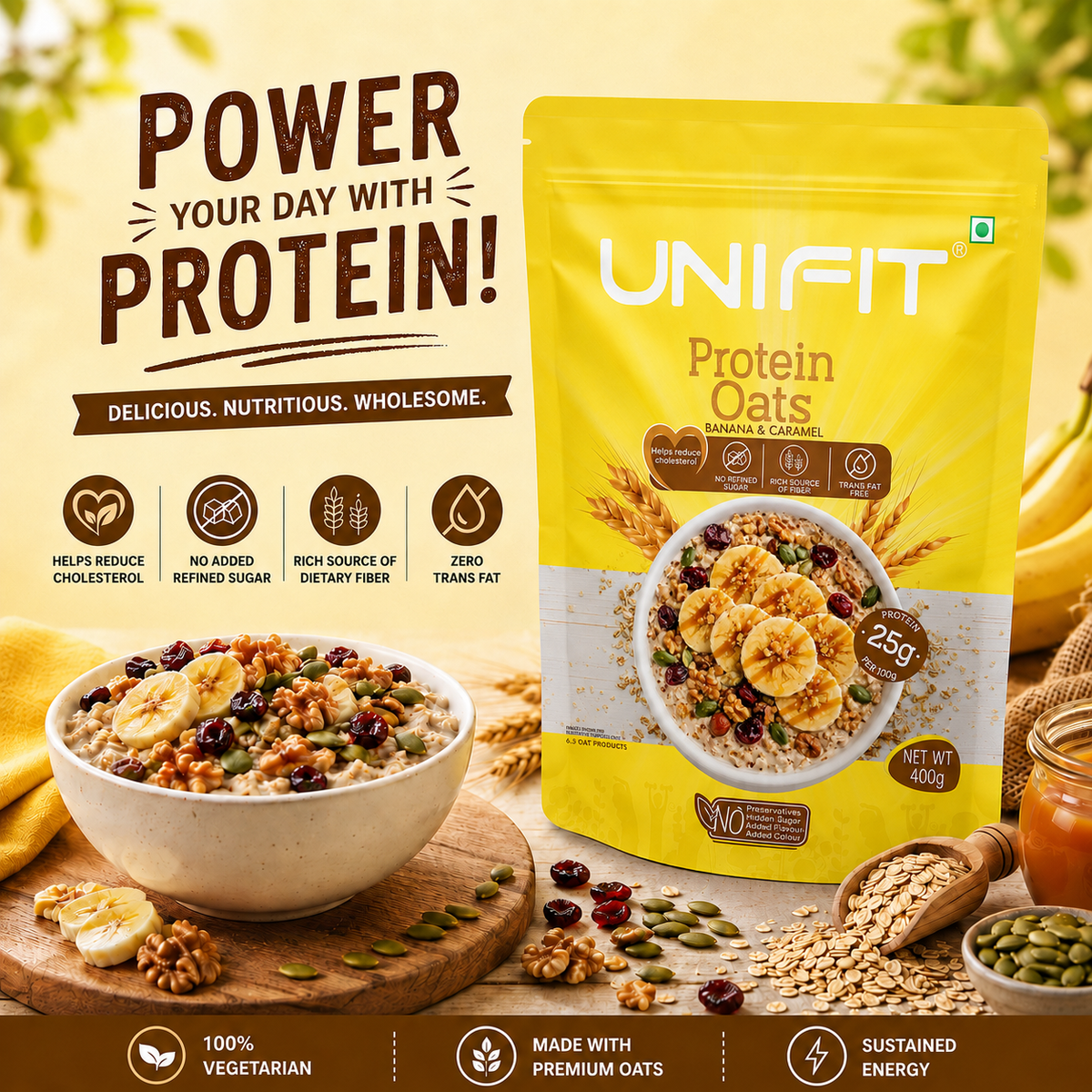 Protein Oats Banana Caramel 400g