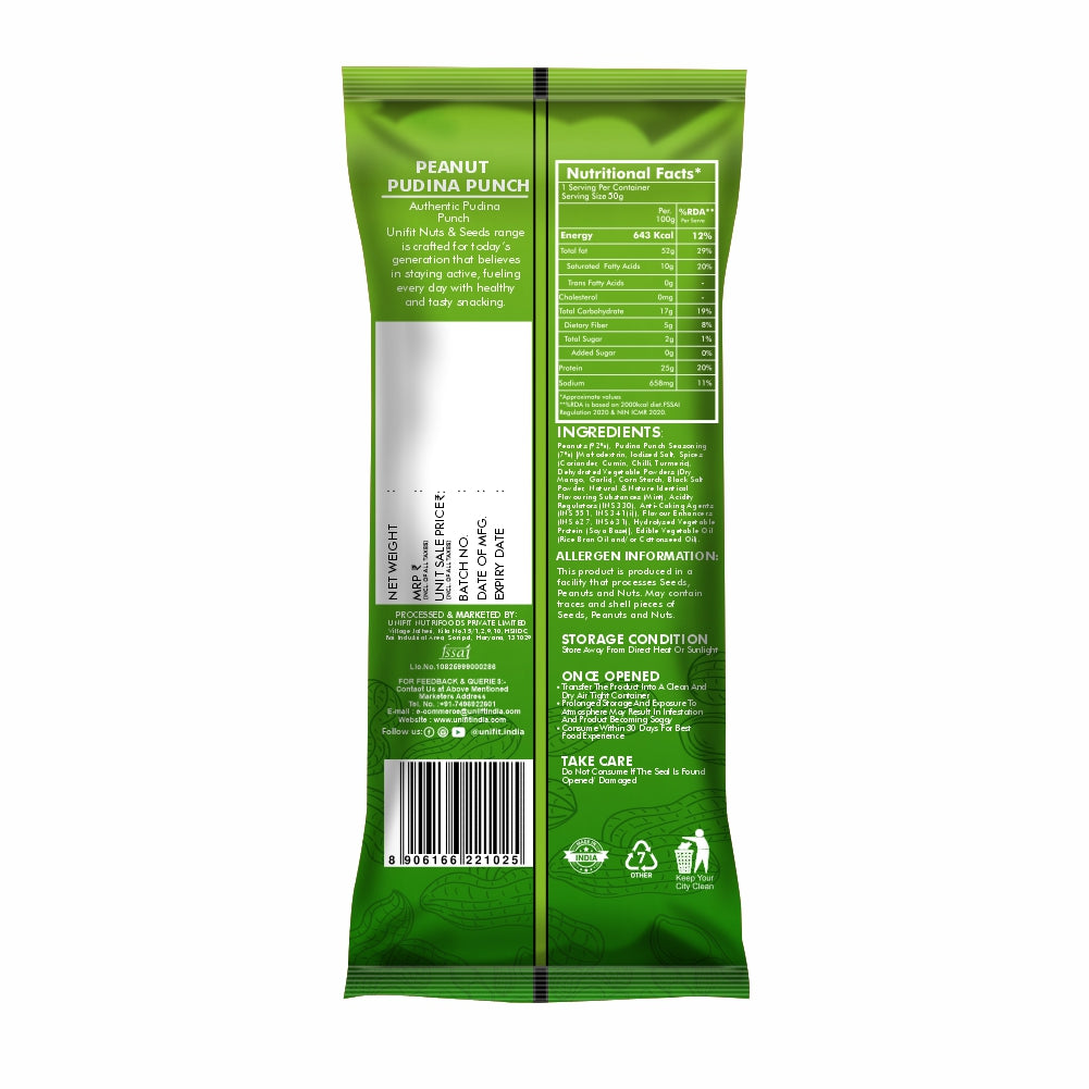 Roasted Peanuts - Pudina 50g