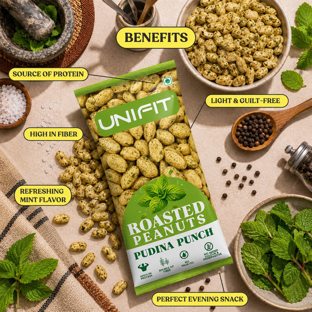 Roasted Peanuts - Pudina 50g