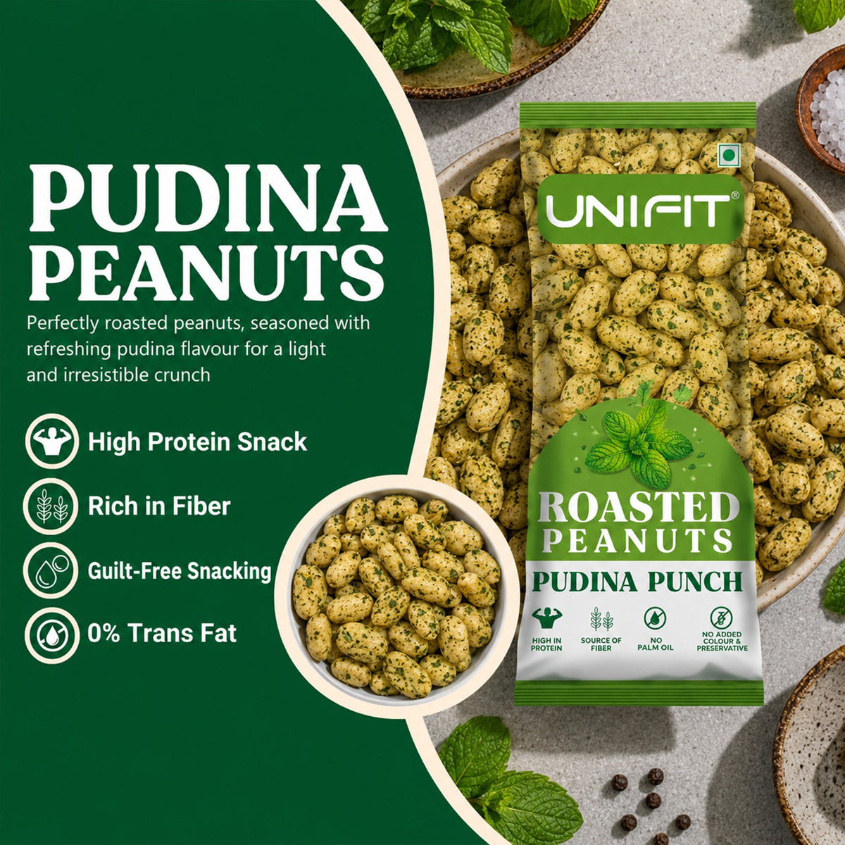 Roasted Peanuts - Pudina 50g